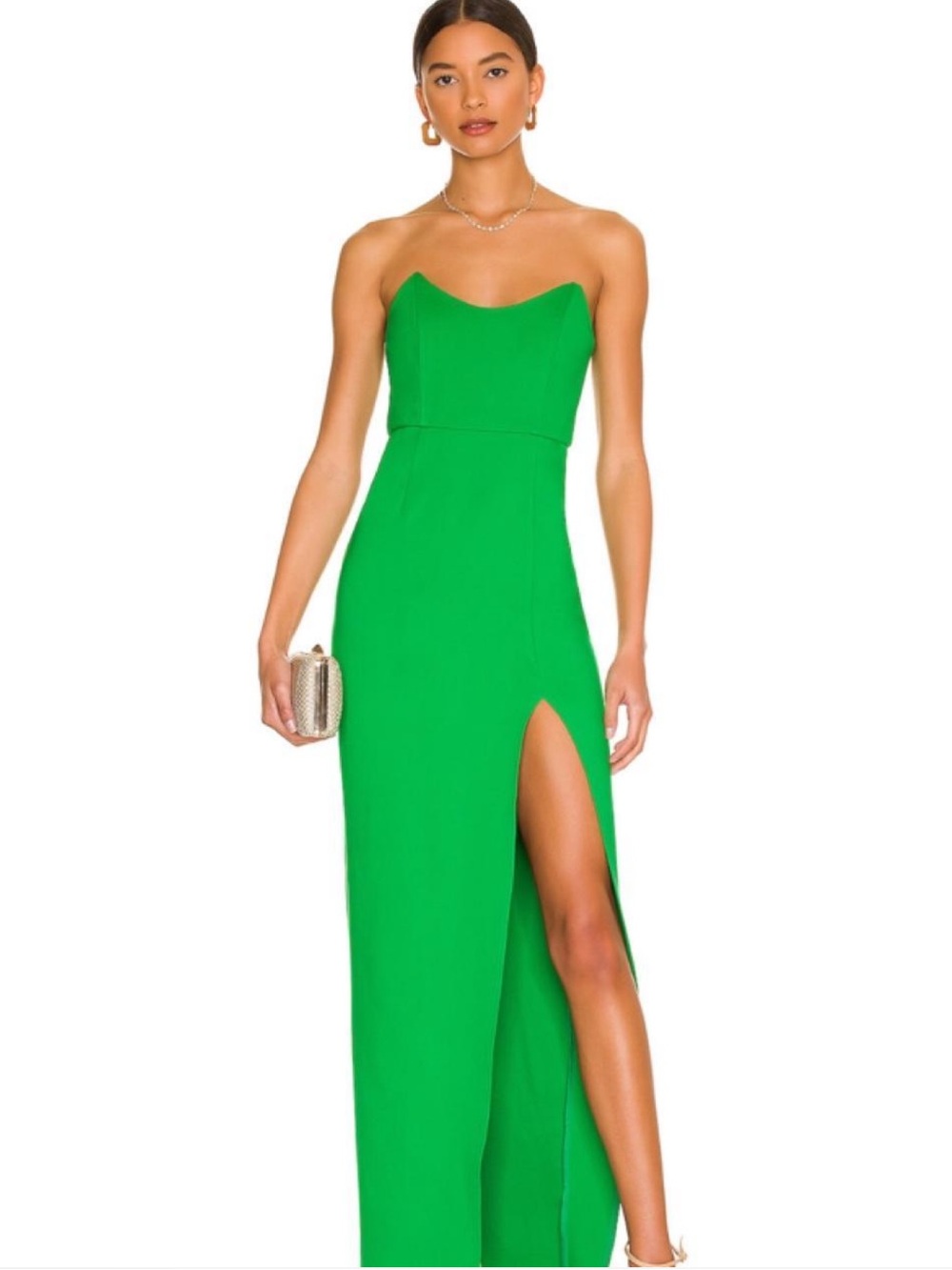 Superdown Ryleigh Strapless Maxi Dress in Green